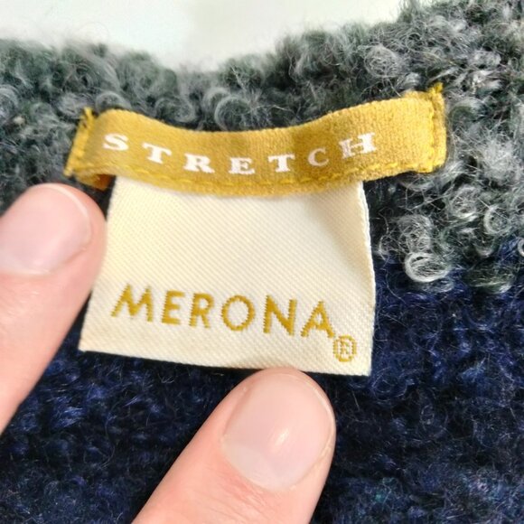 Vintage Y2K Striped Mohair Wool Sweater XL Mod Preppy Twee 60s 70s 90s Boho - Picture 4 of 6